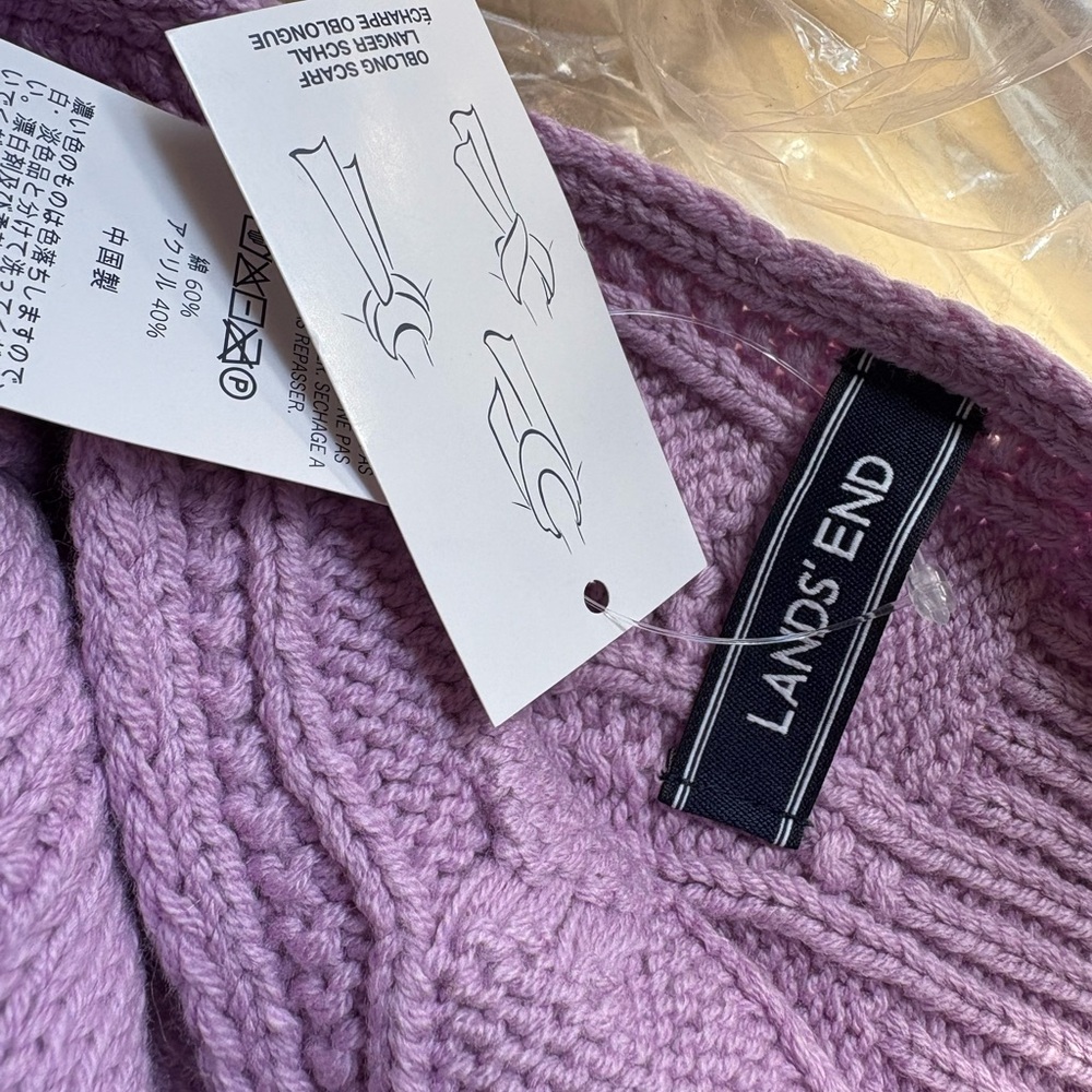 NWT Lands' End Women’s Drifter Cable Knit Scarf - Picture 4 of 9